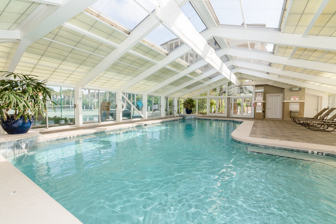 Florencia condos in Perdido Key large indoor pool with retractable roof